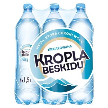 Woda KROPLA BESKIDU niegazowana 1.5L butelka PET zgrzewka 6 szt. KAUCJA