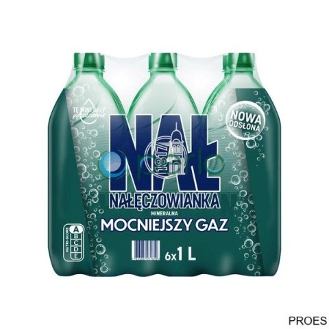 Woda NAŁĘCZOWIANKA mocniejszy gaz 1.0L butelka PET zgrzewka 6 szt. KAUCJA