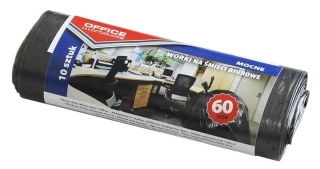 Worki na śmieci biurowe OFFICE PRODUCTS, mocne (LDPE), 60l, 10szt., czarne, 22021222-05