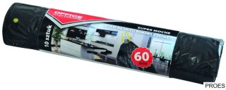 Worki na śmieci domowe z taśmą , super mocne (LDPE), 60l, 10szt., czarne, typu OFFICE PRODUCTS 22023222-05