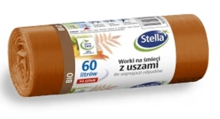 Worki z uszami STELLA, do segregacji odpadów bio, 60 l, 14 szt., brązowe, brązowy, 035175