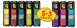 Zakładki indeksujące Post-it (683), PP, 11,9x43,2mm, 5x35 + 3x35 gratis, mix kolorów