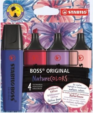 Zakreślacz Stabilo BOSS Original NatureColors, Wildflower, 4 kolory, 70/4_1_103_5