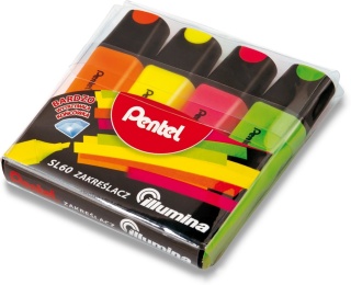 Zakreślacze płaski, 4 kolory SL60-4 PENTEL
