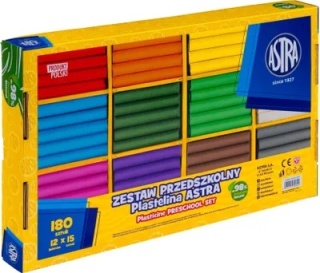Zestaw plastelin Astra - plastelina 12 kolorów x 15 sztuk (180), 303025044