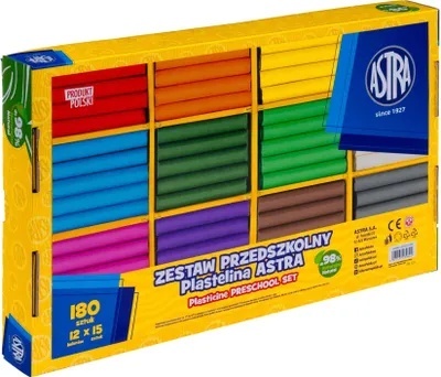 Zestaw plastelin Astra - plastelina 12 kolorów x 15 sztuk (180), 303025044