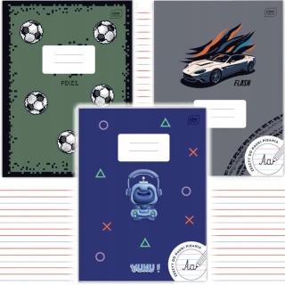 Zeszyt A4 32k. kolorowa 3linia UV Boys INTERDRUK