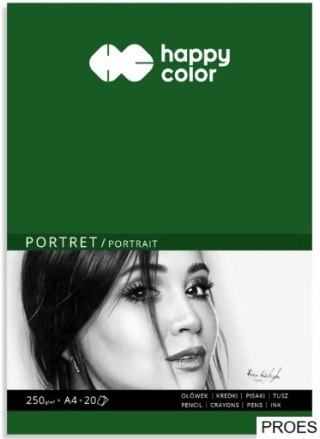Blok PORTRET, Art., A4, 20 ark, 250g, Happy Color HA 7825 2030-A20