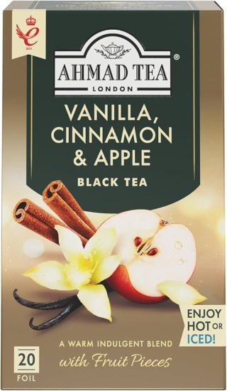 Herbata AHMAD TEA VANILLA, CINNAMON & APPLE 20kopert czarna