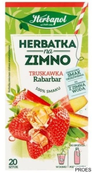 Herbata HERBAPOL NA ZIMNO Truskawka & Rabarbar (20 saszetek)