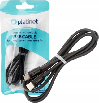 Kabel TYPE USB-C to USB-C, czarny, 1m, 60W (3A), 480 MBPS TPE, PLATINET PSCCC120TB