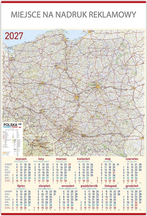 Kalendarz Plakatowy B-1, P08 - MAPA 2027