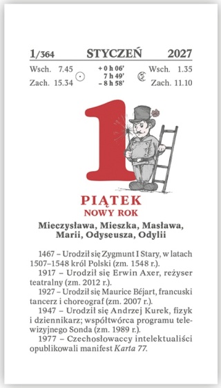 Kalendarz RODZINNY zdzierak 2027 (Z1) TELEGRAPH