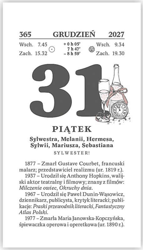 Kalendarz RODZINNY zdzierak 2027 (Z1) TELEGRAPH