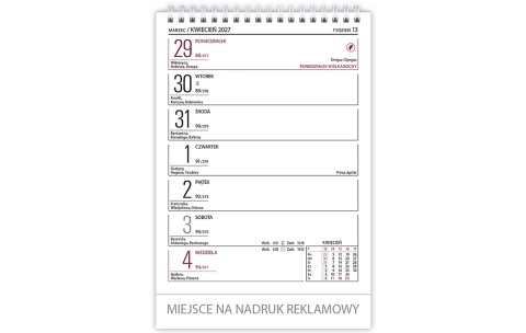 Kalendarz biurowy MERKURY 2027 (H5) TELEGRAPH