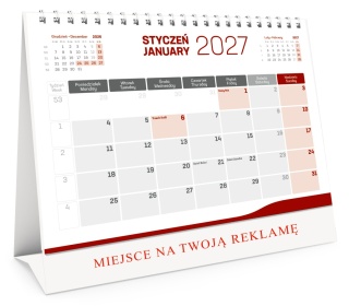 Kalendarz stojący miesięczny 2027, KB034B, WOKÓŁ NAS