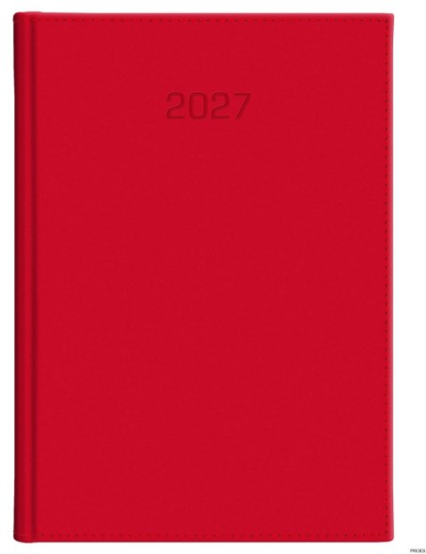 Kalendarz tygodniowy A5T Vivella, 2027, 216 A5TB CZERWONY, WOKÓŁ NAS