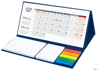 Kalendarz z notesem miesięczny klejony, 2027, KB064B GRANAT, WOKÓŁ NAS