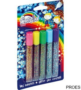 Klej brokatowy konfetti FIORELLO GR-KK13 B5, 5 kolorów x 13ml 170-2231