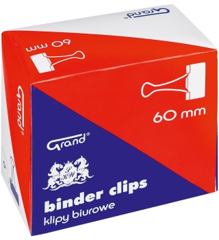 Klip 60mm 6szt czarny GRAND 110-1720 klipy do dokumentów