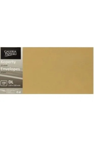 Koperta DL PEARL złoty 150g/m2 (10 szt.) 280188 GALERIA PAPIERU