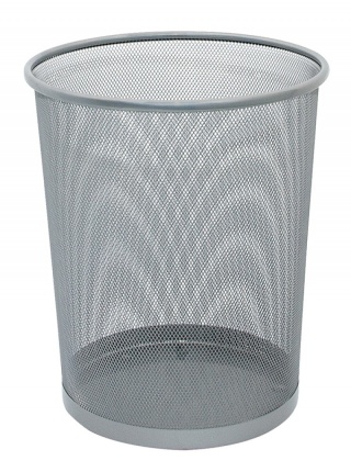 Kosz na śmieci Q-CONNECT Office Set, metalowy, 19l, srebrny, KF00849