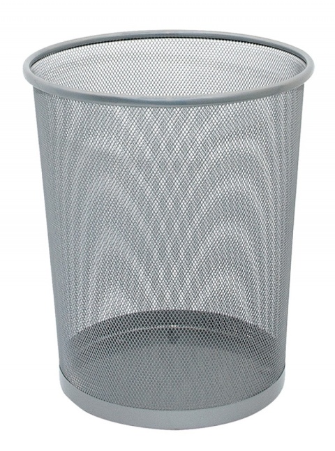 Kosz na śmieci Q-CONNECT Office Set, metalowy, 19l, srebrny, KF00849