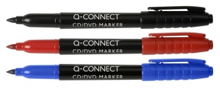 Marker do płyt CD/DVD Q-CONNECT, 1mm (linia), czerwony, KF02302