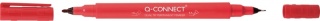 Marker do płyt CD/DVD Q-CONNECT, Dual, 0,4mm i 1 mm (linia), czerwony, KF11345