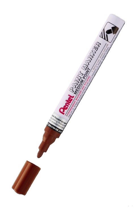 Marker olejowy Pentel średnia okrągła końcówka, MMP10-E brązowy