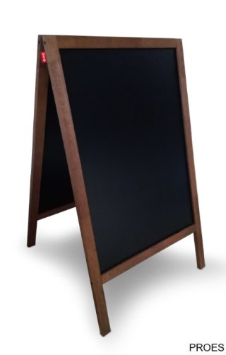 Potykacz kredowy MEMOBE czarny, rama drewniana lakierowana brązowa, 50x70 cm MTX050070.19.46.51