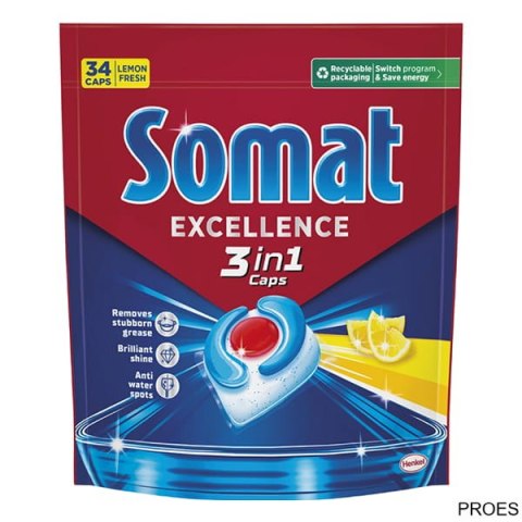 SOMAT Tabletki do zmywarek EXCELLENCE 3IN1 34 Lemon 32587