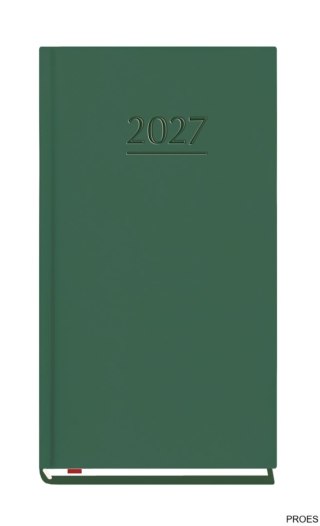 Terminarz Kieszonkowy 90x165mm 2027, ciemno zielony, kalendarz 1 tydzień na 2 stronach, Michalczyk i Prokop T-231V-Z2