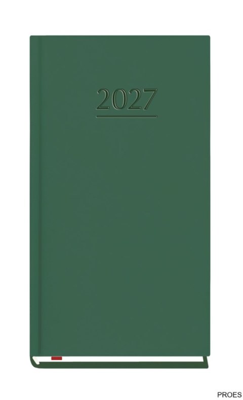 Terminarz Kieszonkowy 90x165mm 2027, ciemno zielony, kalendarz 1 tydzień na 2 stronach, Michalczyk i Prokop T-231V-Z2