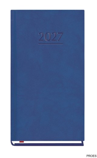 Terminarz Kieszonkowy 90x165mm 2027, niebieski, kalendarz 1 tydzień na 2 stronach, Michalczyk i Prokop T-231V-N