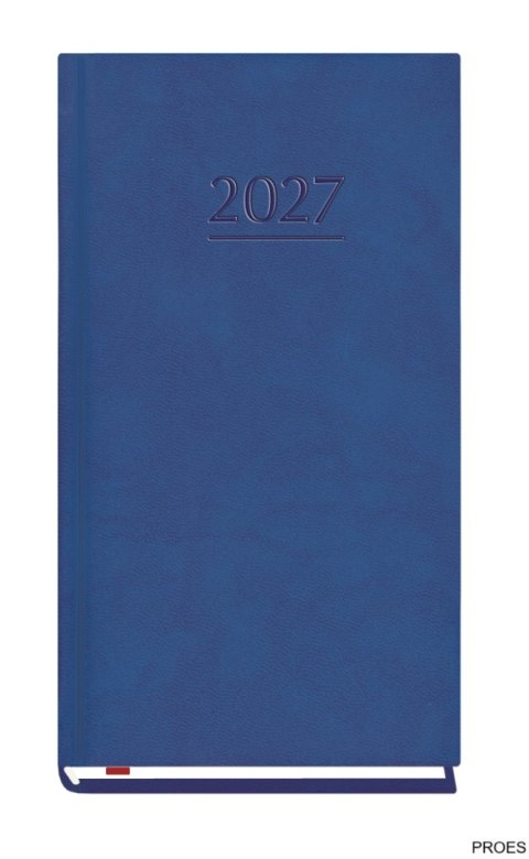 Terminarz Kieszonkowy 90x165mm 2027, niebieski, kalendarz 1 tydzień na 2 stronach, Michalczyk i Prokop T-231V-N
