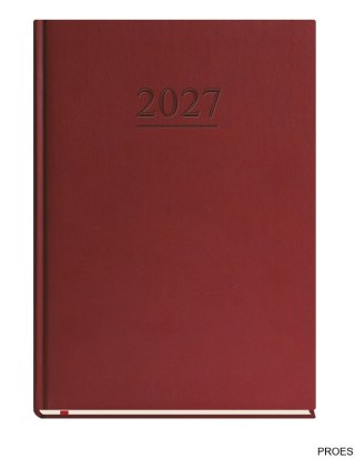 Terminarz Klasyczny B5 2027, bordowy, kalendarz 1 strona 1 tydzień + strona na notatki, Michalczyk i Prokop T-221V-B