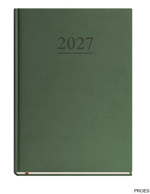 Terminarz Klasyczny B5 2027, ciemno zielony, kalendarz 1 strona 1 tydzień + strona na notatki, Michalczyk i Prokop T-221V-Z2