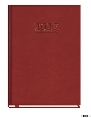 Terminarz Popularny A5 2027, bordo, kalendarz 1 tydzień na 2 stronach, Michalczyk i Prokop T-209V-B