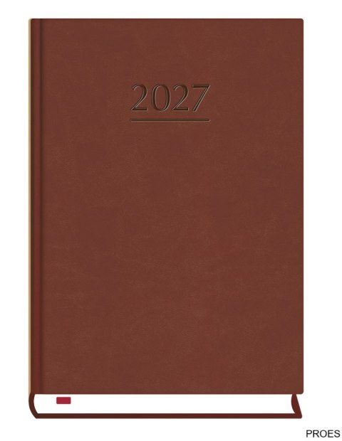 Terminarz Powszechny B6 2027, ciemno brązowy, kalendarz dzienny, Michalczyk i Prokop T-200V-S2