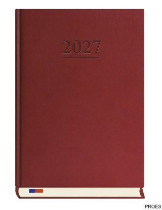 Terminarz Stacjonarny A4 2027, bordowy, kalendarz tygodniowy + strona na notatki, Michalczyk i Prokop T-229V-B