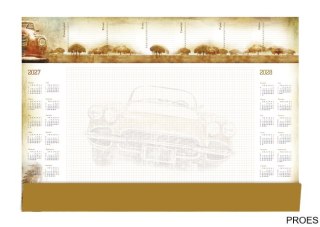 Terminarz planer A2 z listwą 2027, Auto, kalendarz biuwar, Michalczyk i Prokop T-1-A2-6