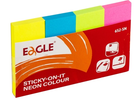 Zakładki indeksujące papierowe 652-5N 4 kolory, 20 x 50 mm EAGLE 150-1374