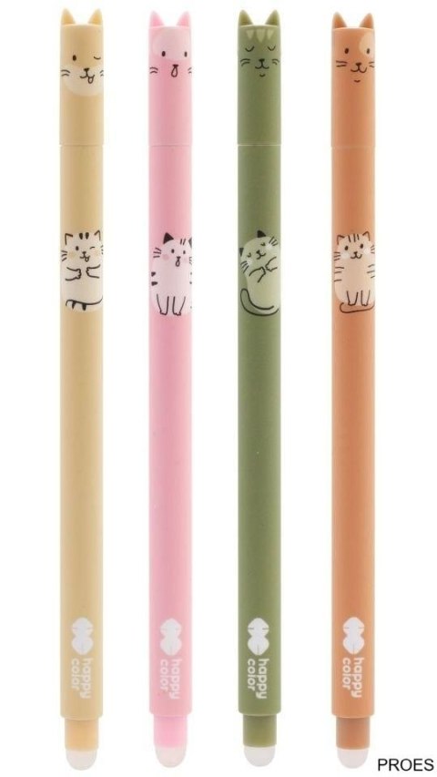 Długopis wymazywalny, Warm Kitty , 0.5mm, niebieski, Happy Color, HA 4120 01WK-3
