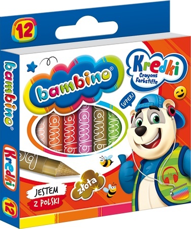 Kredki BAMBINO 12kolorów w pudełku kartonowym St.Majewski
