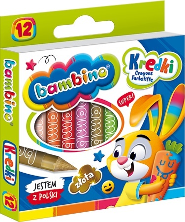 Kredki BAMBINO 12kolorów w pudełku kartonowym St.Majewski