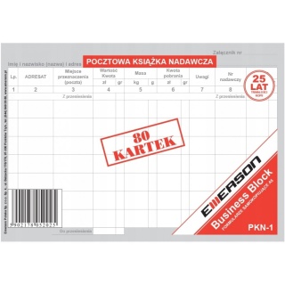 PKN-1 Pocztowa książka nadawcza A5 80k. wielokopia EMERSON aepkna5wk058