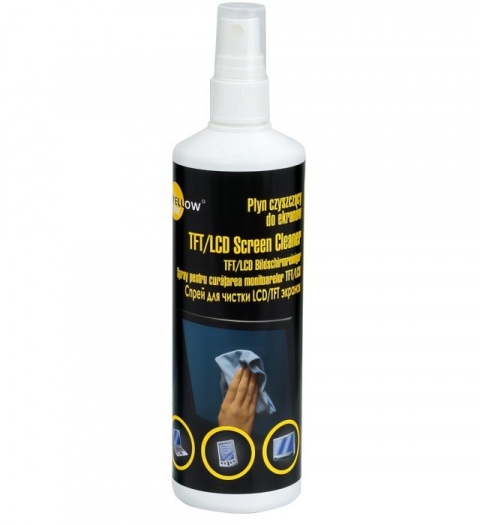 Płyn czyszczący do ekranów 250 ml, ściereczka z mikrofibry 40 x 40 cm YELLOW ONE 125-1033
