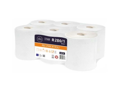 Ręcznik w roli ELLIS (6 rolek) 273m 1 warstwa celuloza biały 280/1 4374