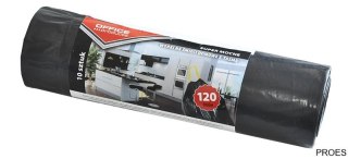 Worki na śmieci domowe z taśmą , super mocne (LDPE), 120l, 10szt., czarne, typu OFFICE PRODUCTS 22023232-05